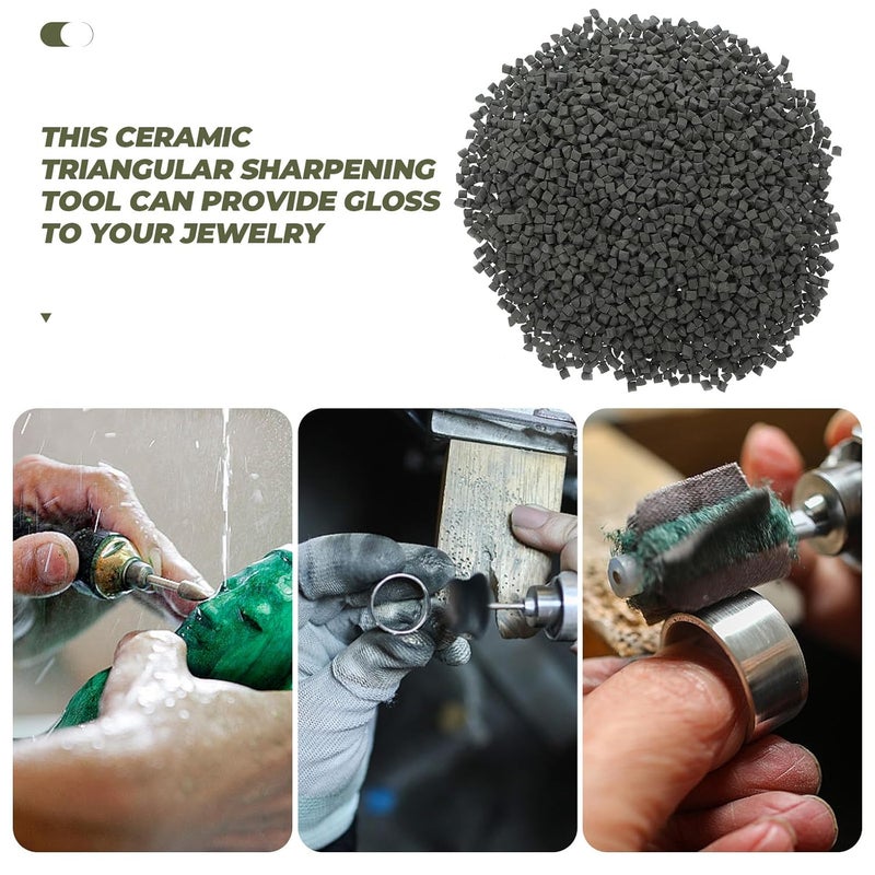 NOLITOY 4Mm Triangle Rock Tumbling Media 500G Abrasive Polishing Material for Jewelry and Tools - Image 4